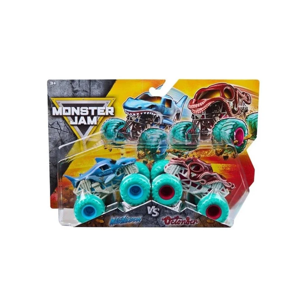 MONSTER JAM MEGALODON vs OCTON8ER SPIN MASTER 1:64 Scale Monster Trucks 2-pack